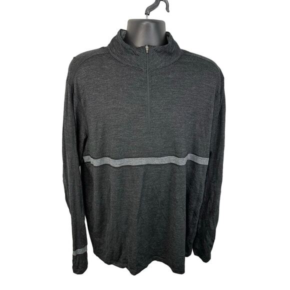 ibex Other - Ibex Zque Certified Merino Wool 1/4 Zip Pullover Black Grey Size 2XL Base Layer